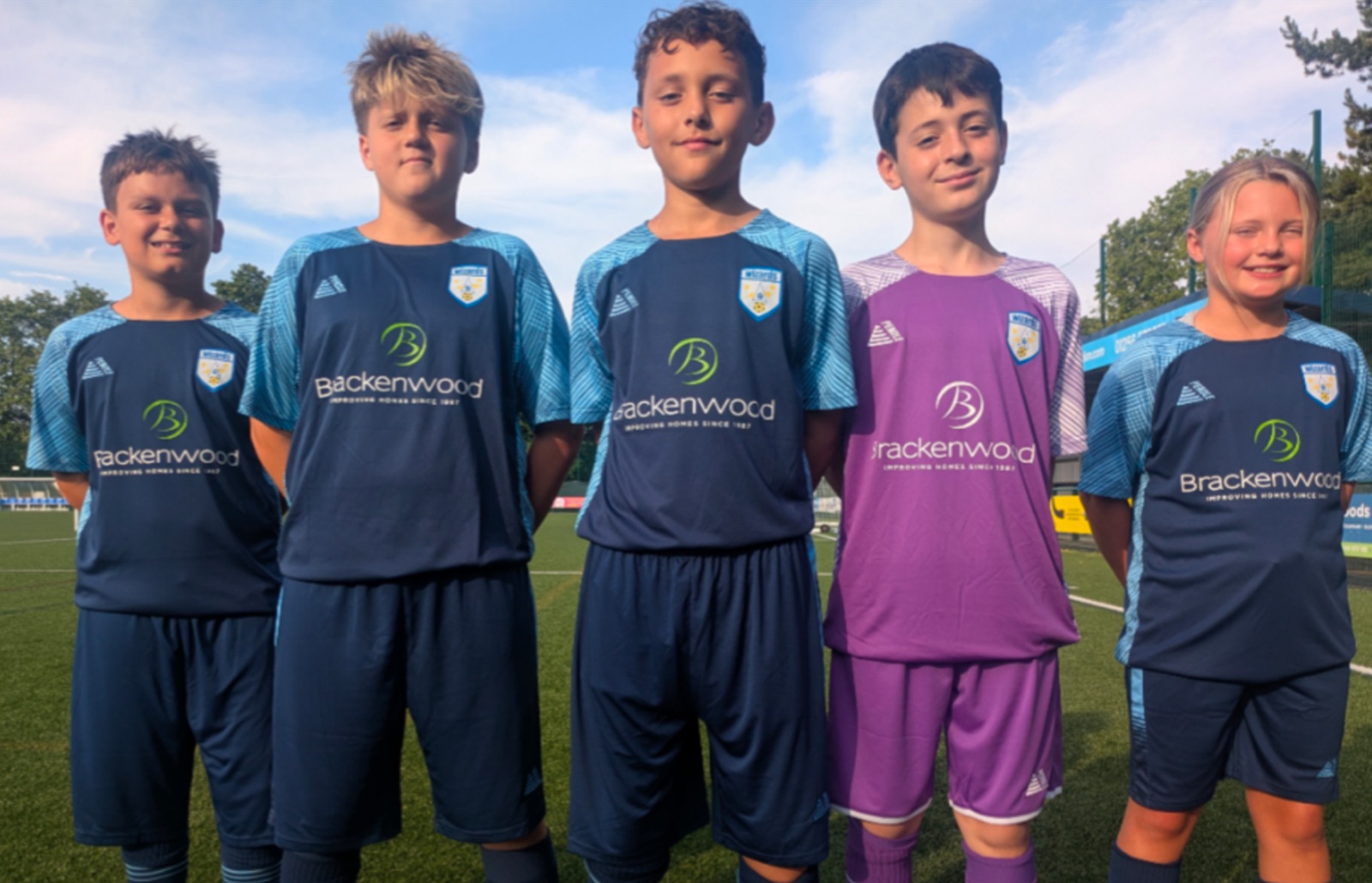 Winklebury Wizards players in the new Brackenwood-sponsored home kit for the 2026/27 season